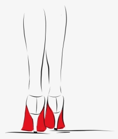 A Line Illustration Of The Back Of A Woman S Legs With - Basic Pump, HD Png Download, Transparent PNG