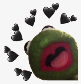 #kermit #tumblr #black #hearts #trend #use It - Kermit The Frog Hearts Png, Transparent Png, Transparent PNG