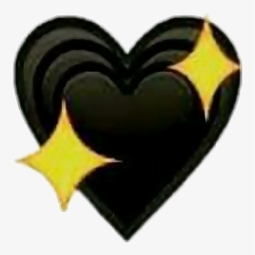 Black And Yellow Heart Emoji, HD Png Download, Transparent PNG