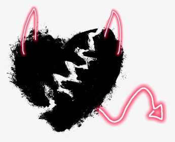 #demon #heart #black #hearts #red #angry #evil #magic - Drawn Broken Heart Png, Transparent Png, Transparent PNG