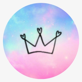 👑  #galaxy #crown #circle #background #lineart #queen - Crown With Pastel Background, HD Png Download, Transparent PNG