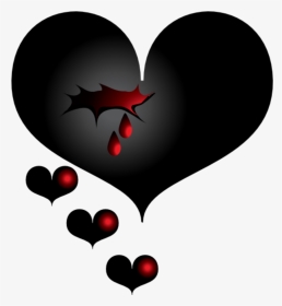 #mq #black #heart #hearts #love - Corazon Roto Negro, HD Png Download, Transparent PNG