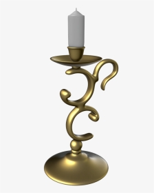 Candlestick Candle Transparent Background Free Photo - Brass, HD Png Download, Transparent PNG