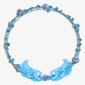 #mq #circle #pearls #neon #wings #frame #frames #border - Blue Glitter Circle Png, Transparent Png, Transparent PNG