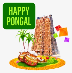 Happy Pongal Temple Kites Png For What S App Sticker - Pongal Background Images Png, Transparent Png, Transparent PNG