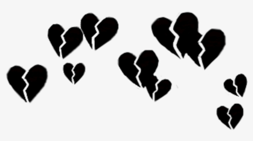 #broken #hearts #heart #brokenheart #heartbroken #black - Black Broken Heart Crown, HD Png Download, Transparent PNG