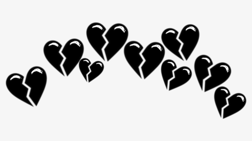 #tumblr #black #crown #brokenhearts #heart #followme - Black Broken Hearts Png, Transparent Png, Transparent PNG