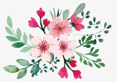 Romantic Watercolor Cherry Blossom Bouquet - Cherry Blossom Watercolour Png, Transparent Png, Transparent PNG