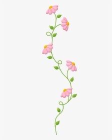 Transparent Stitching Clipart - Clipart Flower Vertical Border, HD Png Download, Transparent PNG