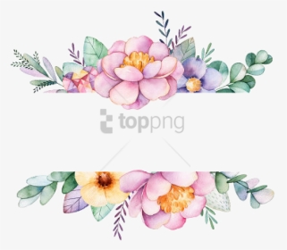 Flower Bouquet Floral Design Watercolor Painting Image - Flower Border Watercolor Png, Transparent Png, Transparent PNG