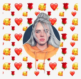 #billieeilish #billie Eilish #emoji #billie #eilish - Billie Eilish With Emojis, HD Png Download, Transparent PNG