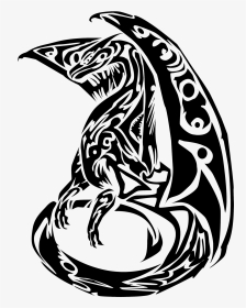 Transparent Tribal Design Png - Tattoo Outlines Of Dragon, Png Download, Transparent PNG