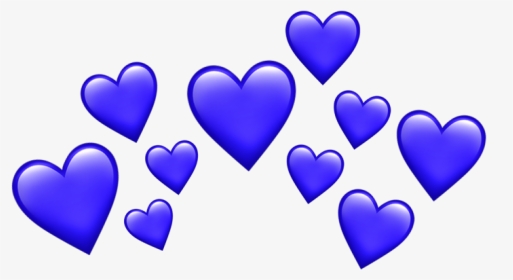 Blue Lila Emoji Heart Hearts Purple Darkblue Tumblr - Dark Blue Hearts Png, Transparent Png, Transparent PNG