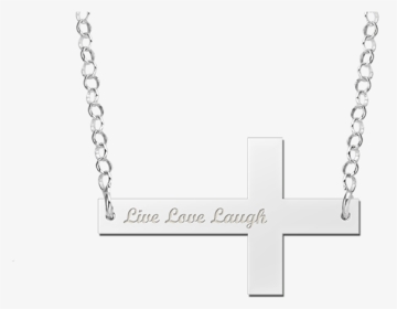 Silver Bar Necklace Cross - Gouden Ketting Met Naam, HD Png Download, Transparent PNG