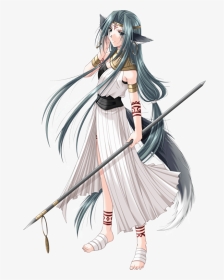 Anime Demon Girl Half Wolf - Wolf Girl Warrior Anime, HD Png Download, Transparent PNG