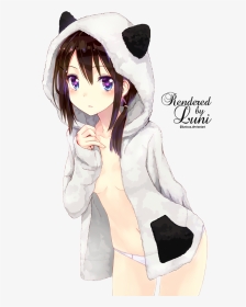 Lunixxa - Deviantart - Anime Girl With Cute Hoodie, HD Png Download, Transparent PNG