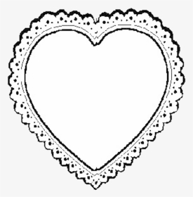 Heart Shape Borders Clipart Black And White - Lace Heart Clipart, HD Png Download, Transparent PNG