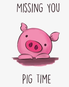 #cute #pig #missyou #illustration #freetoedit - Pig Miss You, HD Png Download, Transparent PNG