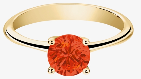 Basel Fire Opal Orange In Yellow Gold - Engagement Ring, HD Png Download, Transparent PNG