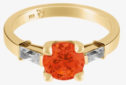 Paris Fire Opal Orange In Yellow Gold - Engagement Ring, HD Png Download, Transparent PNG
