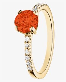 Melbourne Fire Opal Orange In Yellow Gold - Pre-engagement Ring, HD Png Download, Transparent PNG
