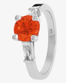 Paris Fire Opal Orange In Platinum - Pre-engagement Ring, HD Png Download, Transparent PNG