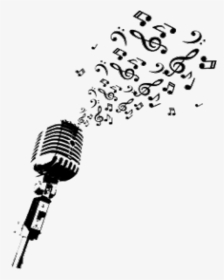 Microphone Music Notes Png - Microphone With Music Notes Png, Transparent Png, Transparent PNG
