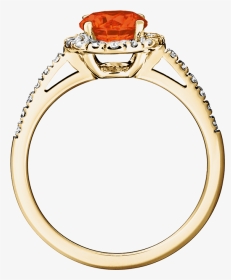 Prague Fire Opal Orange In Yellow Gold - Engagement Ring, HD Png Download, Transparent PNG