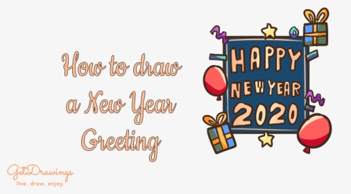 How To Draw A New Year Greetings, HD Png Download, Transparent PNG
