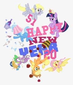 Princess Celestia Princess Luna Rainbow Dash Applejack - My Little Pony Happy New Year, HD Png Download, Transparent PNG