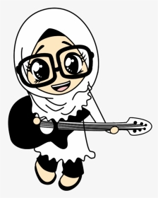 January - Muslimah Guitar Cartoon, HD Png Download, Transparent PNG