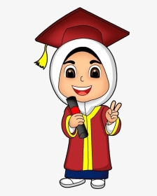 Gambar Toga Wisuda Kartun Anak Muslim Png Download - Muslim Graduation Cartoon, Transparent Png, Transparent PNG
