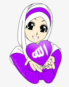 Gambar Kartun Muslimah Warna Ungu Keren Gasebo Wallpaper - Hijab Cartoon, HD Png Download, Transparent PNG