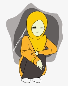 Feza Mungkin Esok - Nyeri Haid Kartun Muslimah, HD Png Download, Transparent PNG
