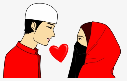 Unduh 80 Gambar Animasi Muslimah Dengan Kata Mutiara - Husband Wife Love Cartoon, HD Png Download, Transparent PNG