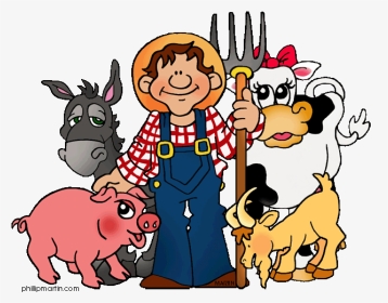 Animal Clipart For Kids Free - Farmer And Animals Clipart, HD Png Download, Transparent PNG