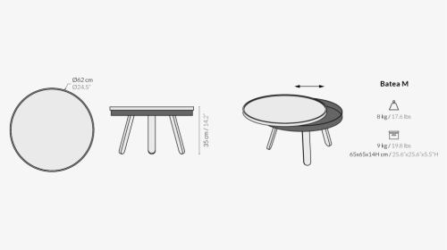 Oak White Woodendot Coffee Side, What Is The Standard Size Of A Round Coffee Table