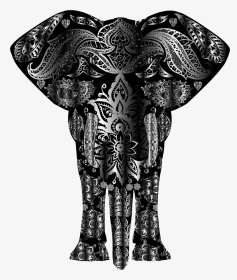 Metallic Floral Pattern Big - Rainbow Elephant, HD Png Download, Transparent PNG
