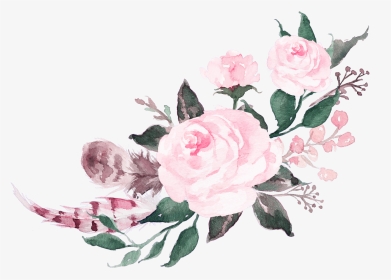 Watercolor Roses Png - Pink Watercolor Flower Png, Transparent Png, Transparent PNG