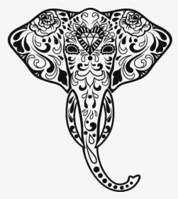 Sugar Skull Elephant - Day Of The Dead Animals, HD Png Download, Transparent PNG