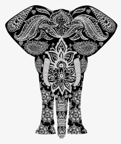 Clipart Elephant Floral - Elephant Pattern, HD Png Download, Transparent PNG