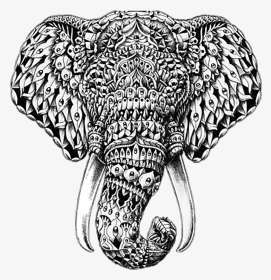 Elephant Black And White Mandala, HD Png Download, Transparent PNG