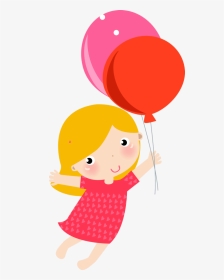 Flyer Garderie , Png Download - Girls Balloon Cartoon Png, Transparent Png, Transparent PNG