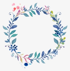 #flowers #floral #wreath #leaf #circle #watercolor - Watercolor Wreath Flower Png, Transparent Png, Transparent PNG