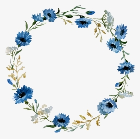 Round Flower Frame - Blue Flower Frame Png, Transparent Png, Transparent PNG