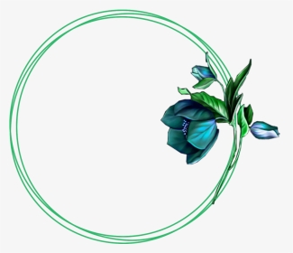 #frame #flower #flowers #blue #green #اطار #ورد #ازرق - اطار ورد ازرق, HD Png Download, Transparent PNG