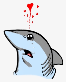 Drawing Shark Cute - Sad Shark Drawing Cartoon, HD Png Download, Transparent PNG