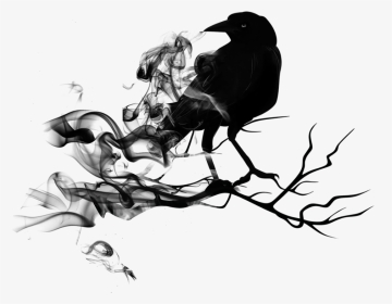 Clipart Free Black Raven Blacksmoke Animal - Edgar Allan Poe The Raven Art, HD Png Download, Transparent PNG