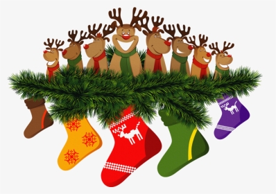 Clipart Socks Xmas - Christmas Reindeer, HD Png Download, Transparent PNG