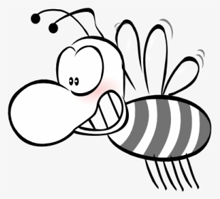 Bee 5 Black White Line Art Tatoo Tattoo - Bee With Out Background, HD Png Download, Transparent PNG